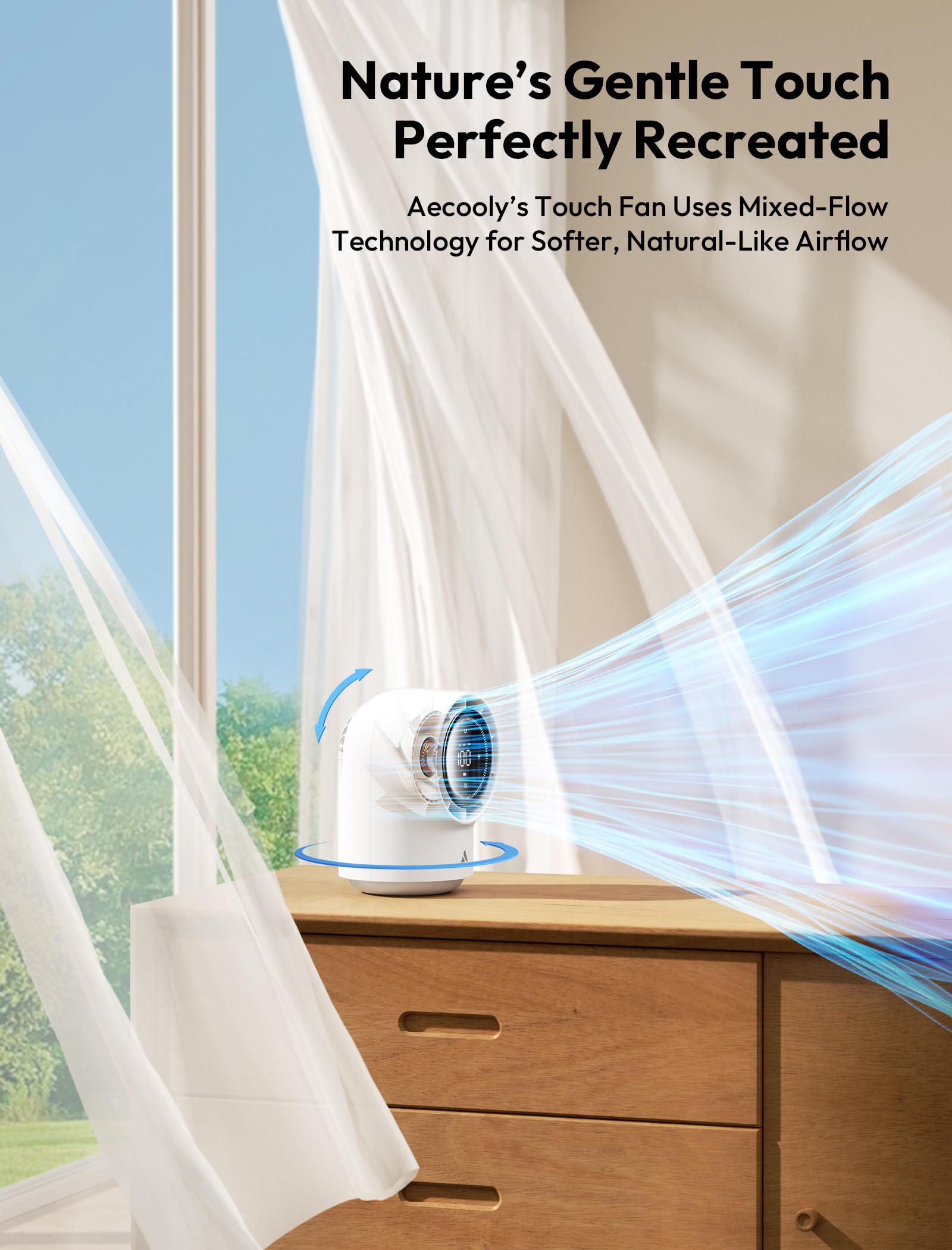Amazon.com: Aecooly Touch Control Desk Fan, 100 Speeds Quiet