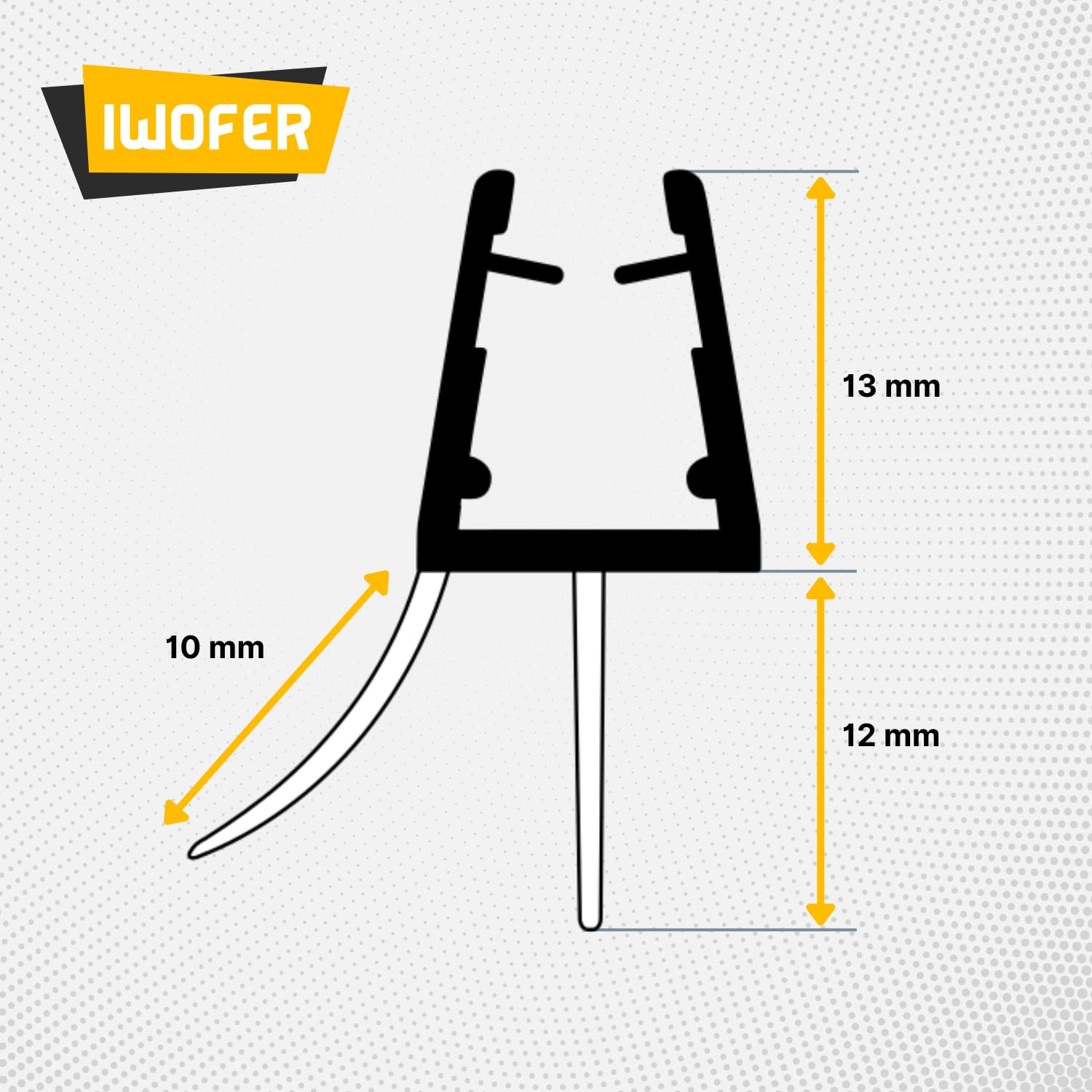 IWOFER Guarnizione Box Doccia Profilo R per Vetro 6-8 mm, Ricambio Universale Trasparente, Senza Colla, Tagliabile, Made in Italy, Antigoccia Tenuta Acqua (100 cm)