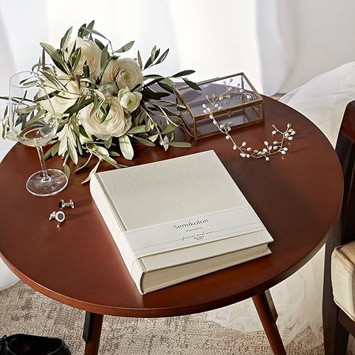 Miniatura 3 de Semikolon (367182) Álbum Classic Medium Chamois (Crema) Edición Boda - Álbum de fotos con 80 hojas Blanco crema Tarjeta de fotos con papel protector