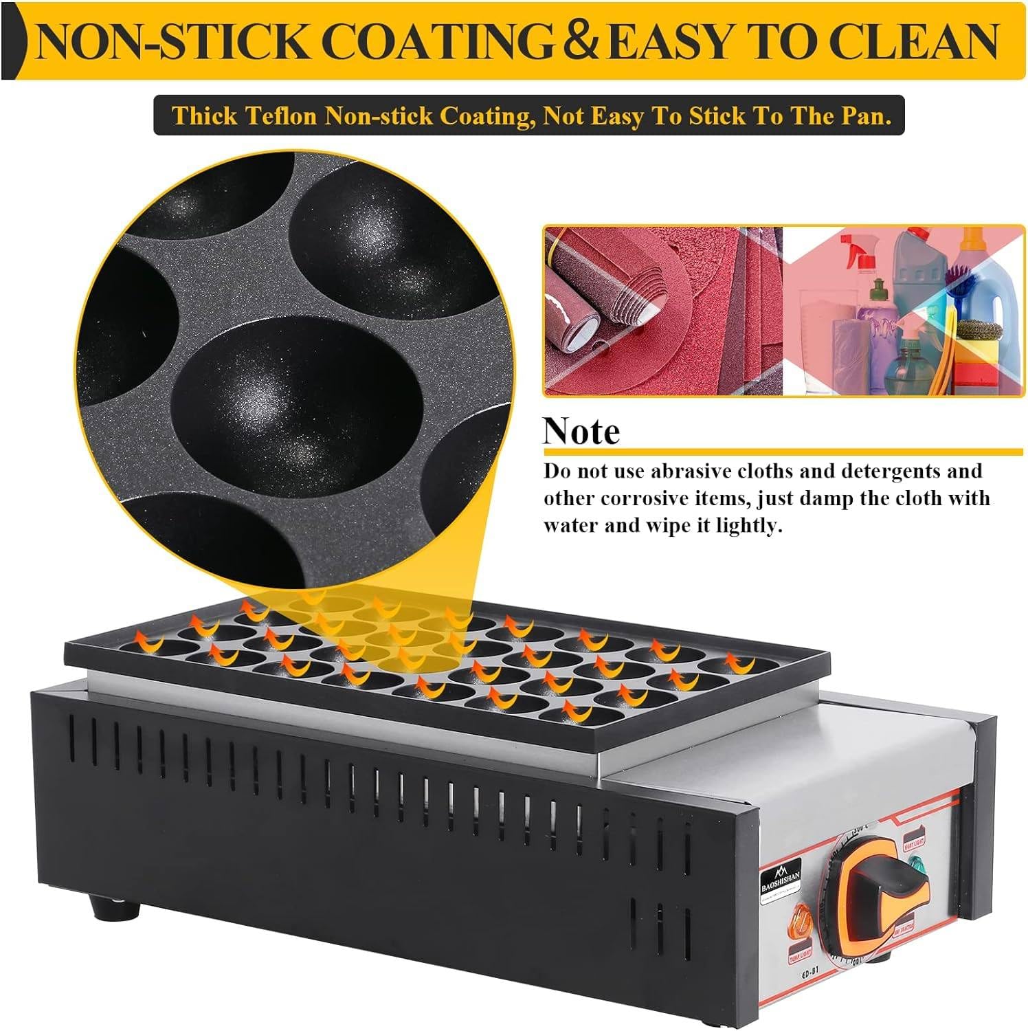 Macchina per Takoyaki Commerciale 28 Fori, Elettrico Giapponese Polpette di Pesce Griller Maker Piastra Antiaderente