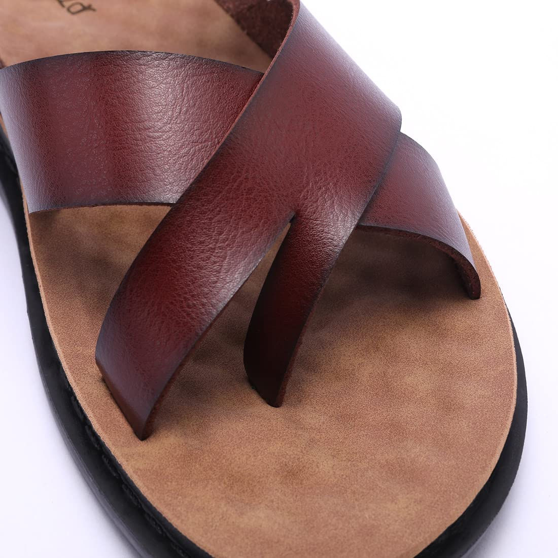 Harssidanzar Sandalias masculinas,sandalias deslizantes cruzadas antideslizantes en verano estilo anillo de dedo del pie al aire libre e Interior KM221EU1