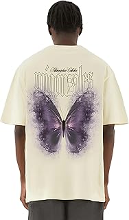 تيشيرت اوفر سايز من القطن عالي الجودة باكمام قصيرة للجنسين