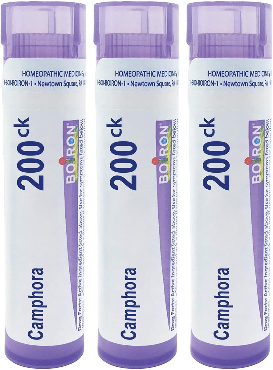 Boiron Camphora 200Ck Homeopathic Medicine for Onset of Common Cold - Pack of 3 (240 Pellets)