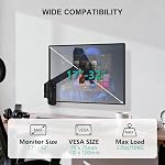 WALI Monitor Arm Wall Mount for 17 to 32 Inch (GSWM001), Black | Monitor Wall Mount Holds up to 10 kg, Fully Adjustable with Swivel Tilt Rotation, Ergonomic, Space Saving, VESA 75/100mm