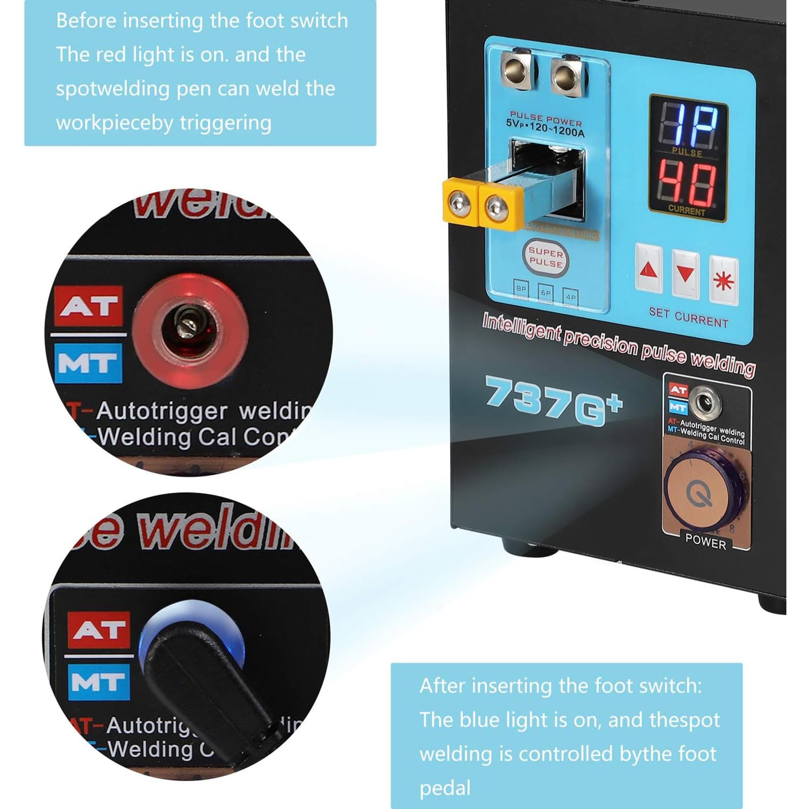 4.3KW Intelligent Welding Machine, Handheld Battery Spot Welding Machine, Fixed Head Spot Welding Thickness: 0.15~0.35mm/spot Welding Pen: 0.15~0.2mm
