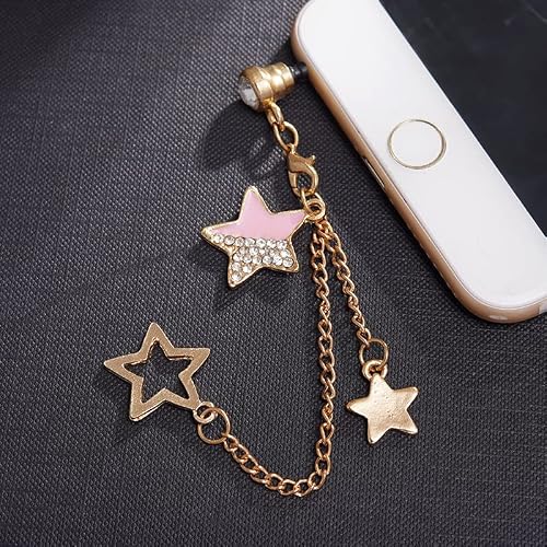 Mavis's Diary Dust Plug-Earphone Jack Accessories Love Heart With Tassel / Cell Charms / Dust Plug / Ear Jack For Iphone 4 4S 5 5S 6 6 Plus / Ipad / Ipod Touch / Samsung Galaxy/ Samsung Note Series Other 3.5Mm Ear Jack (Black Star) #TOP4