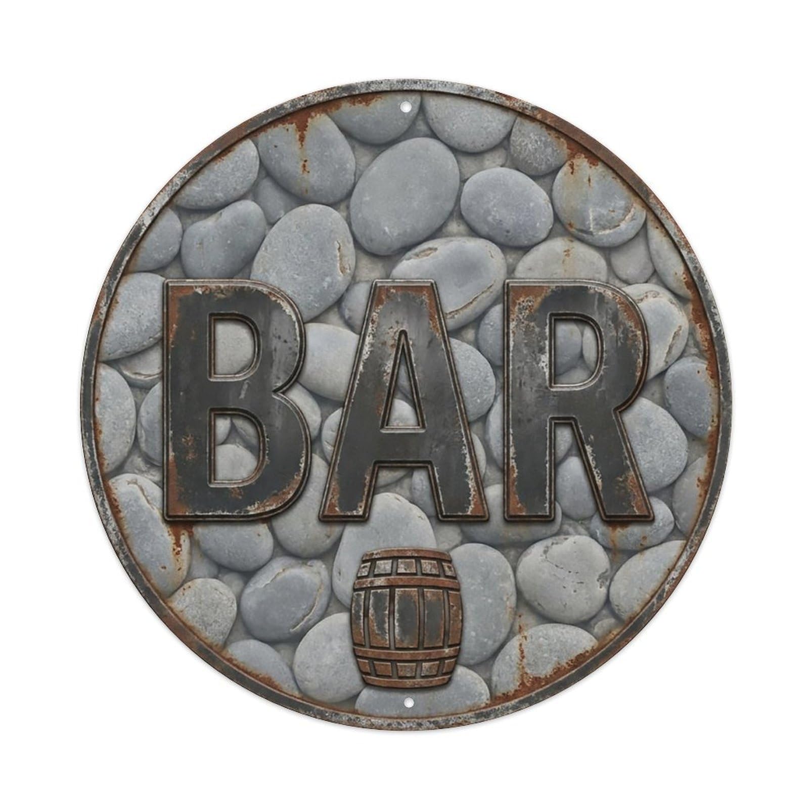 Vintage Beer BAR Pebble Texture Retro for Pub Metal Tin Sign