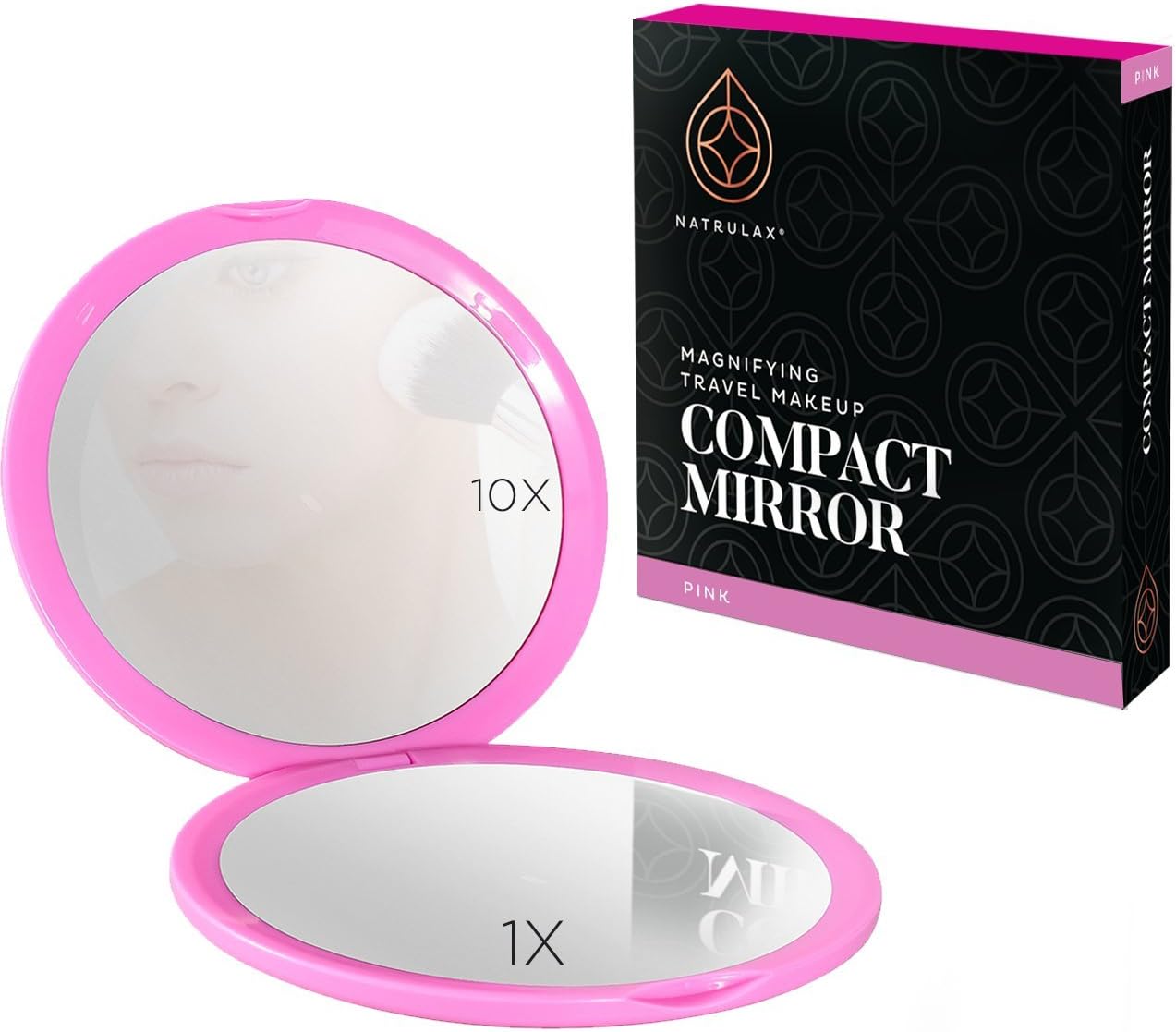 Superior Quality Dual Sided 10 x & 1 x Magnifying Compact Mirrors - 4 Inch Diameter-Ideal For Makeup & Eyebrow Removal -Perfect For Purses & Travel - Excellent Gift.