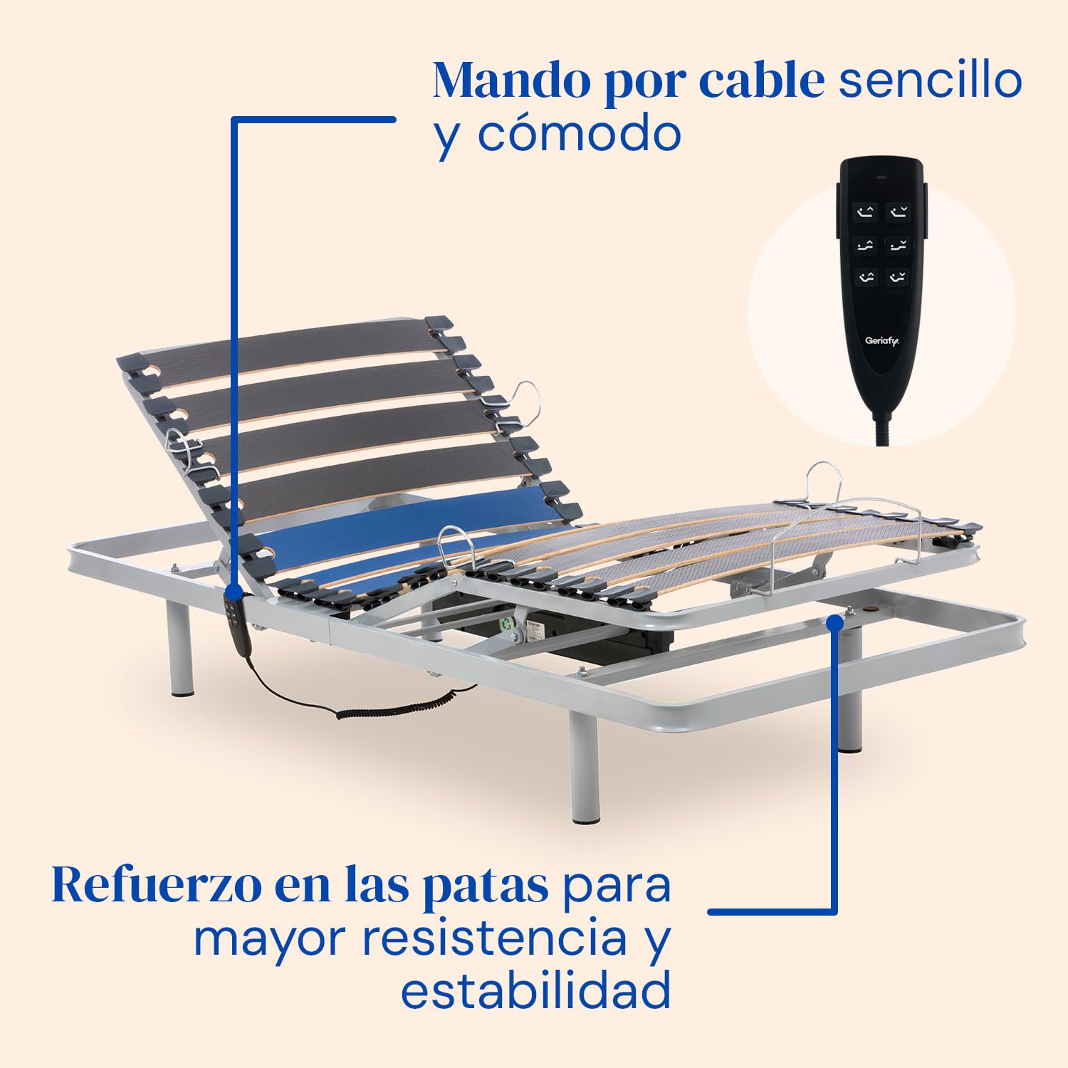 Geriafy Cama articulada eléctrica con colchón Professional HR 80x200 cm | Pack completo, colchón 15 cm HR, funda impermeable, máximo confort y fácil montaje