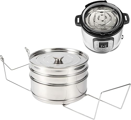 Olla de sopa multifunción, apilable, 3 niveles, de acero inoxidable, juego de ollas a presión para cocinar alimentos