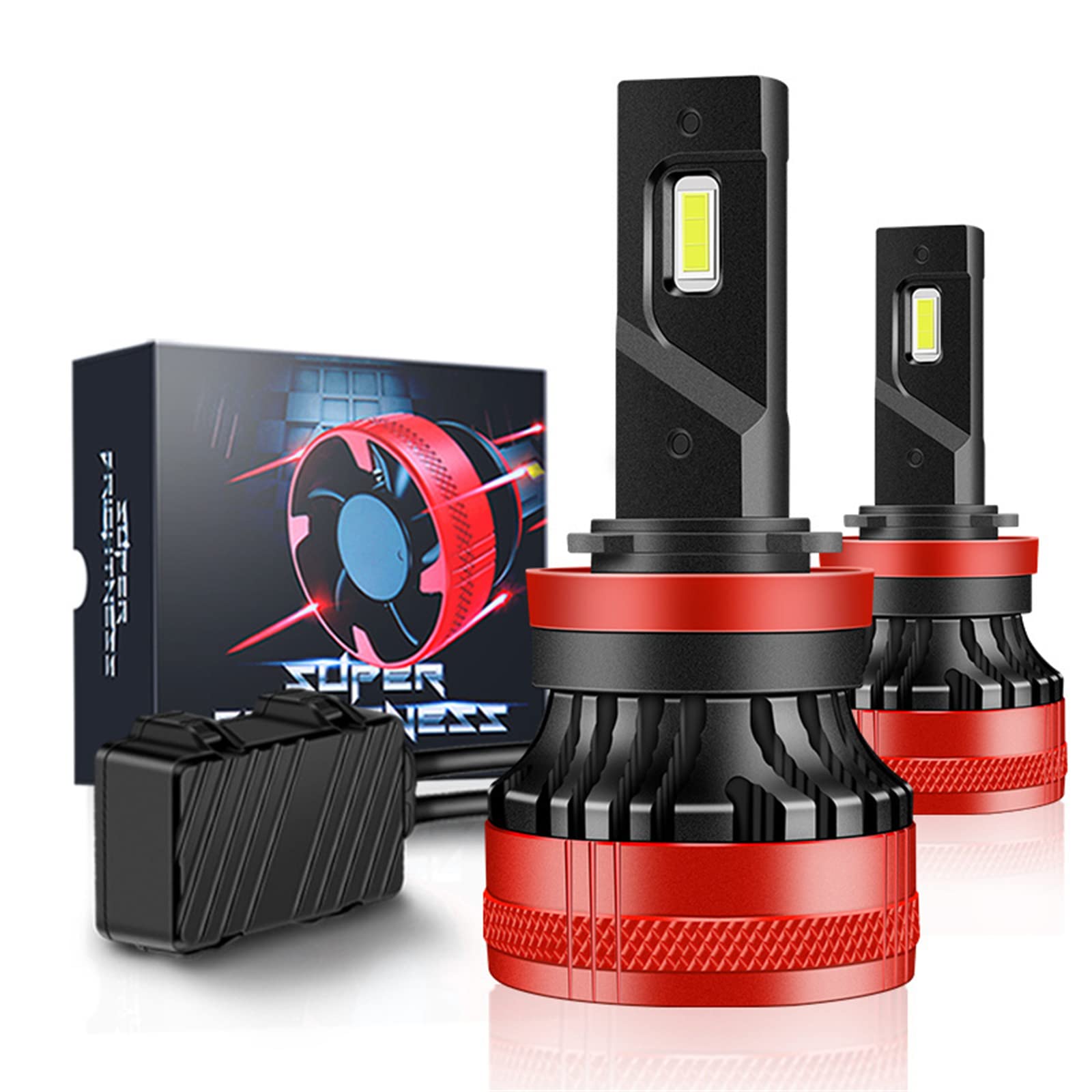 Bombillas LED Para Faros Delanteros, 20000 Lúmenes, 110 W, Bombillas LED De Haz Bajo, Kit De Bombillas De Repuesto Para Faros Delanteros Plug-And-Play, Paquete De 2,H4
