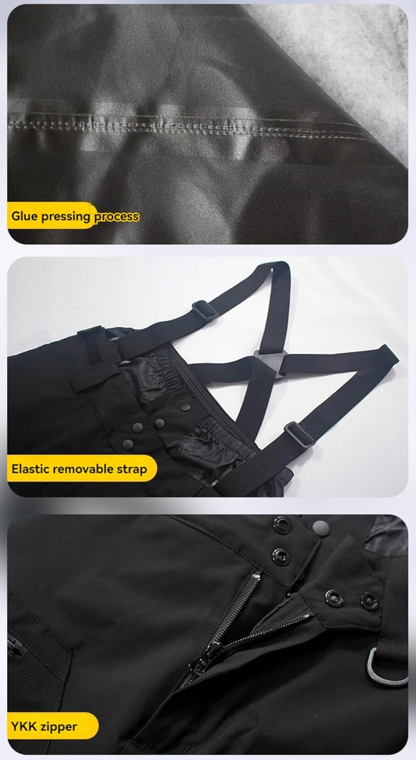 Mens Women's Snow Pants Ski Bibs Baggy Snowboard Pants Winter Warm Snowpants Waterproof Windproof Insulated Clothes