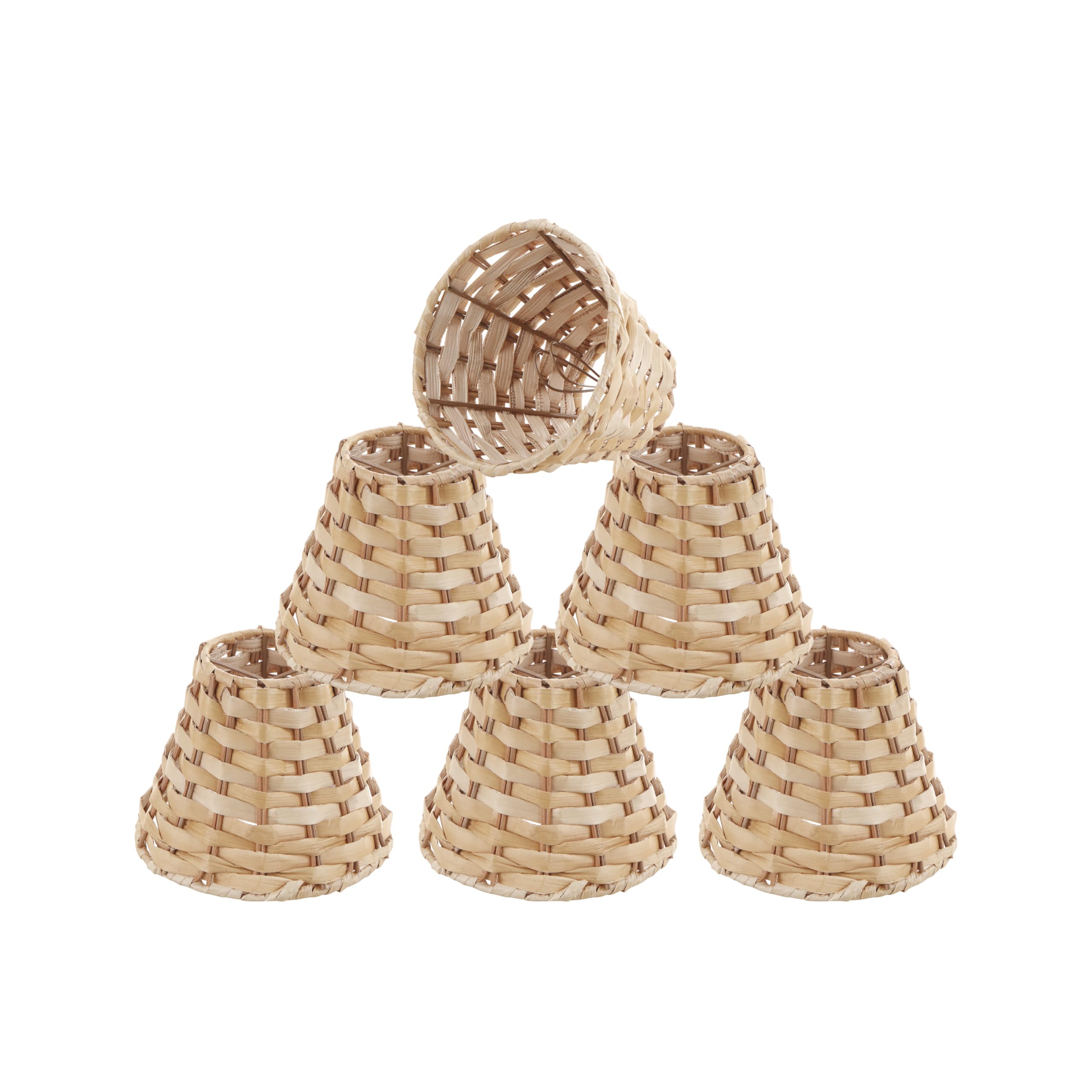 Aspen Creative Kronleuchter-Lampenschirm Aus Bananenblatt - Empire Form, Clip-On, Naturlook