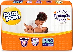 Fralda Pom Pom Protek Proteção de Mãe Mega P 54 Unidades