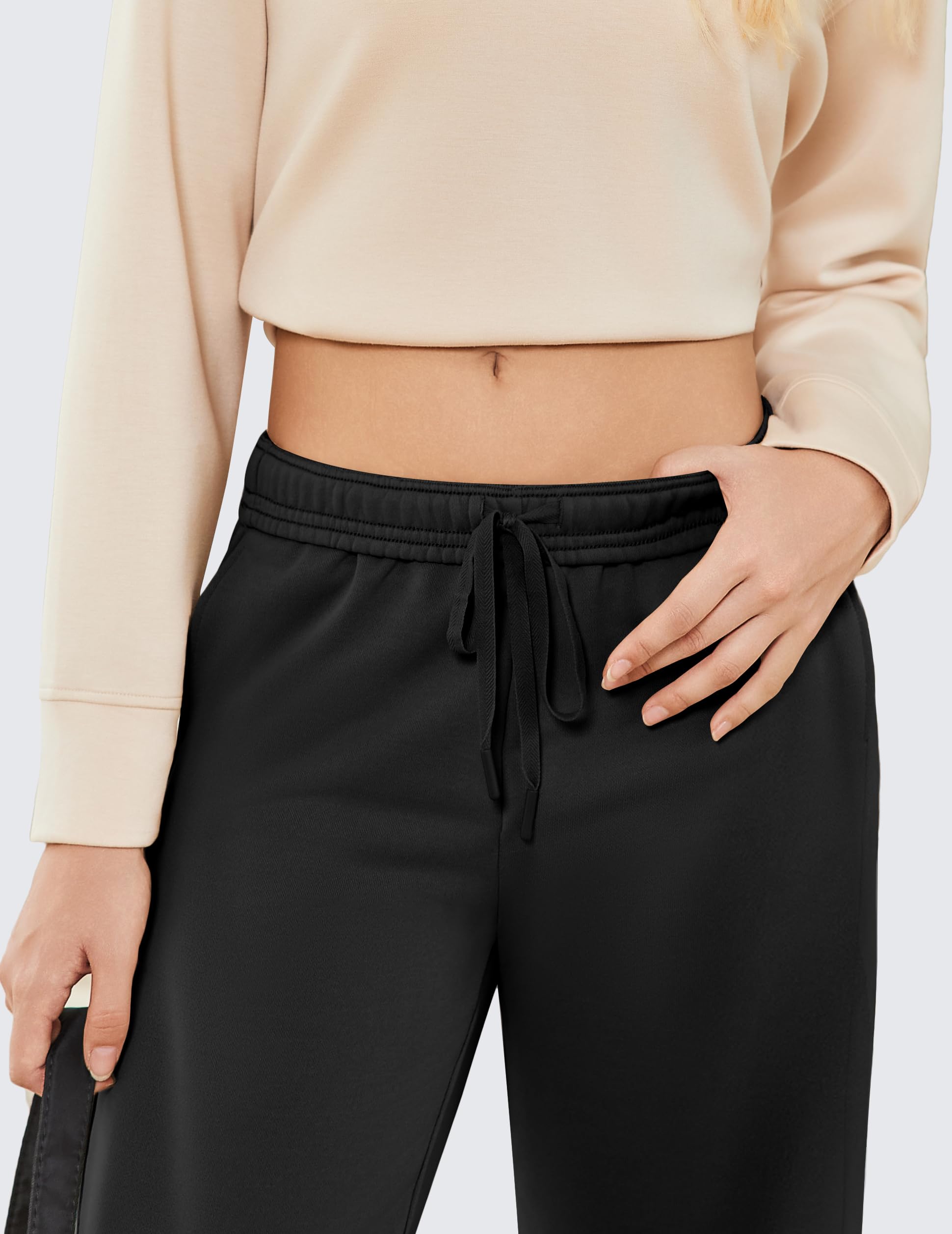 PINSPARK Pantaloni da Jogging da Donna, Pantaloni Sportivi a Gamba Larga, Pants da Allenamento a Vita Alta, Pantalonis Lunghi Larghi per Il Tempo Libero con Elastico in Vita