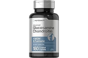 Horbach Glucosamine Chondroitin with MSM & Turmeric: 180 Coated Caplets