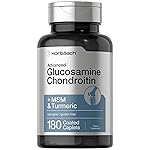 Horbach Glucosamine Chondroitin | Plus MSM & Turmeric | 180 Coated Caplets | Non-GMO, Gluten Free Supplement