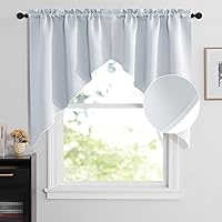 Vista 16 de NICETOWN Cortinas elegantes con caída de cascada para dormitorio, cortinas con jareta para barra estilo granja para sala de estar, cortinas rústicas