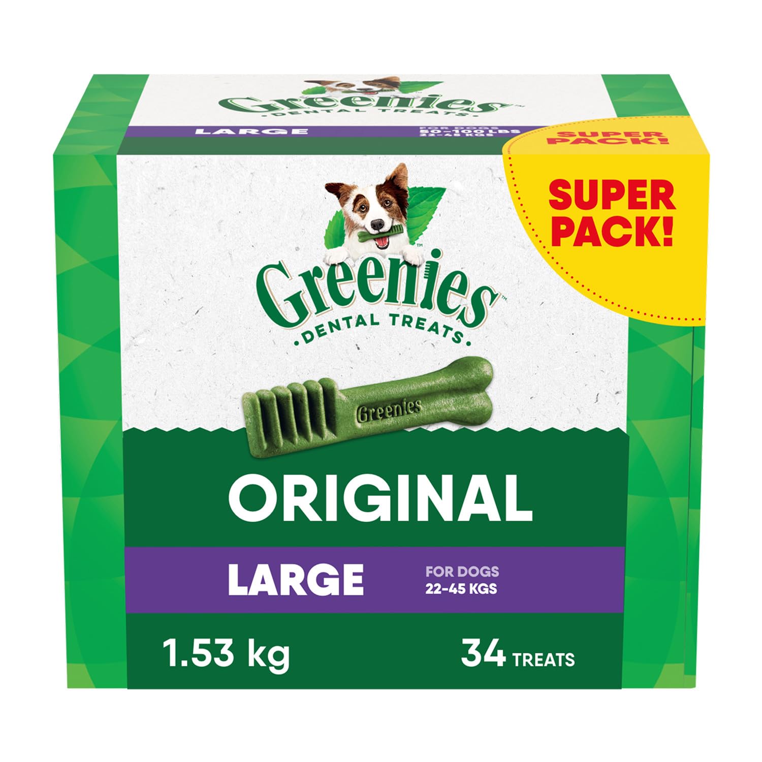 GREENIES Dog Treats Original Large Natural Dental Care, (34 Treats) 54oz. Pack image 8