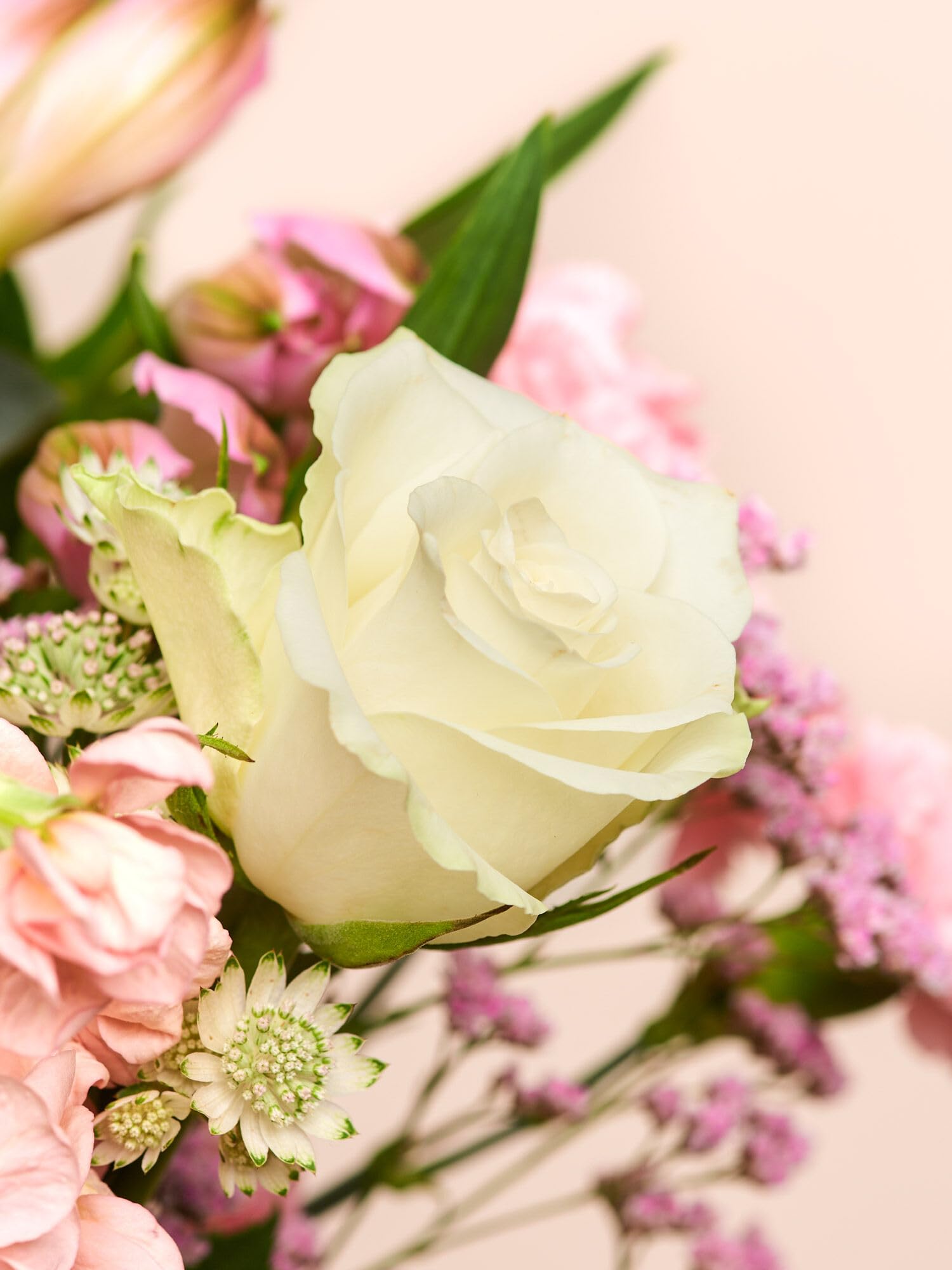 BLOOMY DAYS Blumenstrauß "Blossom Beauty" in RosaOrange, mit Alstromerien, Eukalyptus und Limonium, 7-Tage-Frischegarantie, Floristen-Qualität, das perfekte Geschenk bestellen