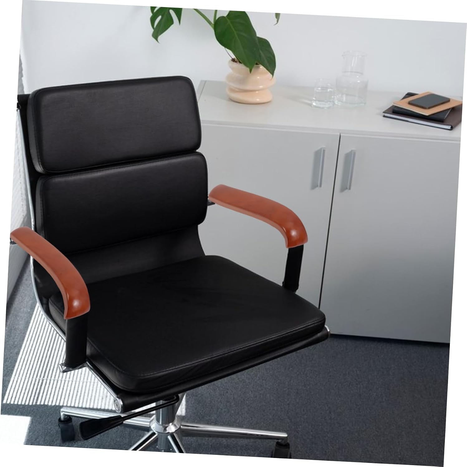 ARTIBETTER 6pairs Wooden Armrest Pads for Office Chairs Easy to Install Fit Arm Rest Covers for Relaxation and Comfort Suitable for Swivel Desk and Wooden Chairs