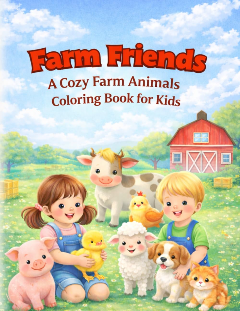 Farm Friends: A Cozy Farm Animals Coloring Book For Kids