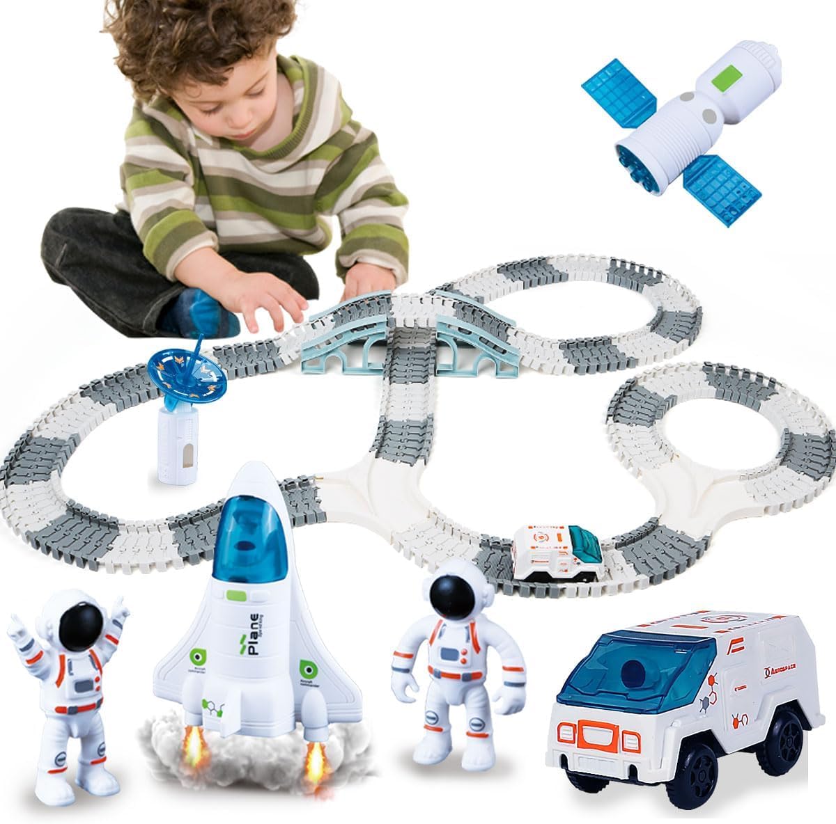 SOFTIES Space Track 348 Pcs Toys for Kids Big Size Toys | Train Toys for Kids with Track Big Size with Toy Cars (B0B132JQ8P) Amazon Price History, Amazon Price Tracker