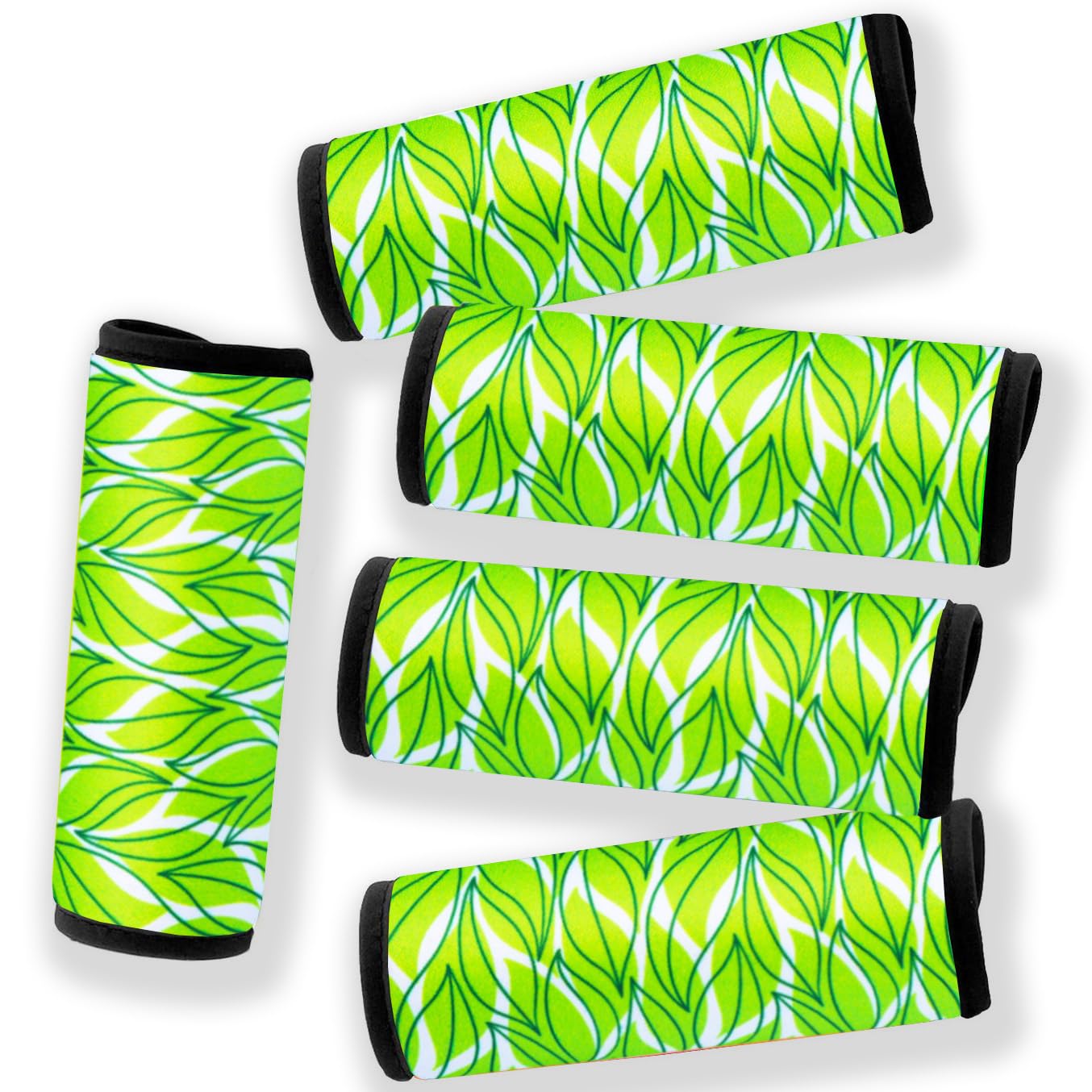 Careteilly Neoprene Luggage Handle Wrap Fluorescent Colors Luggage Identifiers/Tags/Marker (Leaf)