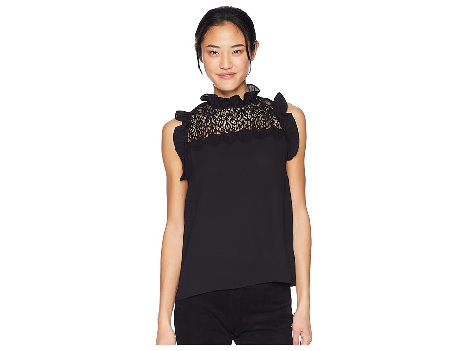 

BB Dakota Bad Romance Ruffle Top (Black) Women's Clothing