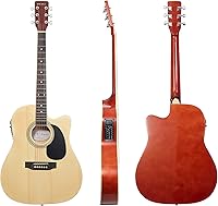 Vista 2 de Guitarra eléctrica acústica de tamaño completo con funda y púas