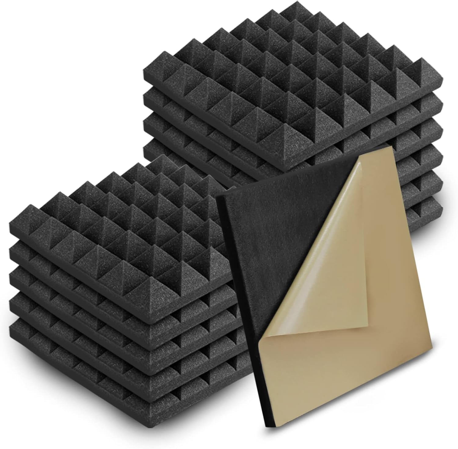 Selbstklebende Akustikpaneele, Akustikschaumstoff 12 Stück