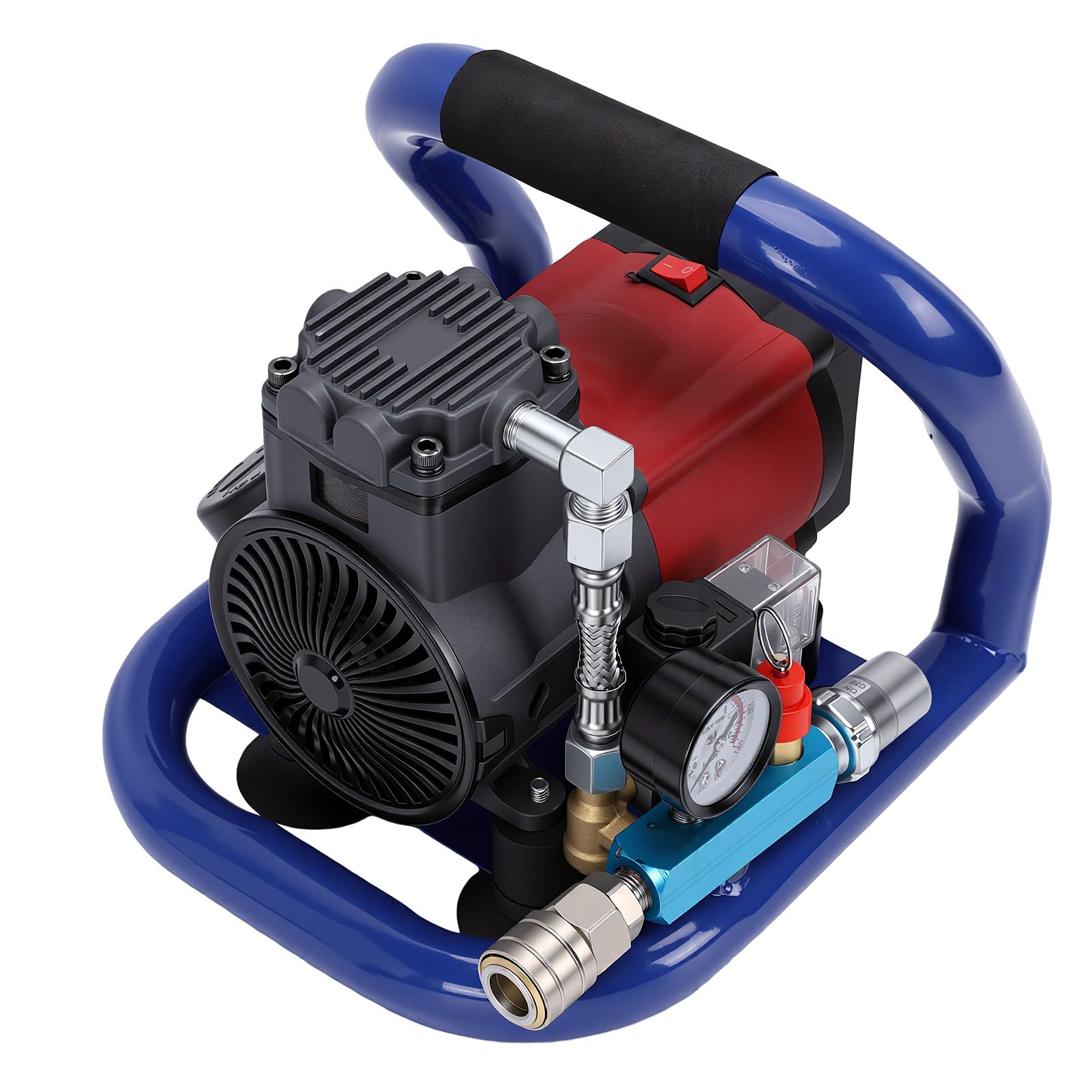 banapoy Compressore d'aria a Batteria 350 W 0-2800 Giri/min, Serbatoio da 1,5 Litri Pompa d'aria a Batteria a 7 Bar Silenzioso per BL 1815 BL 1820 BL1830, per Gonfiaggio Pneumatici Auto