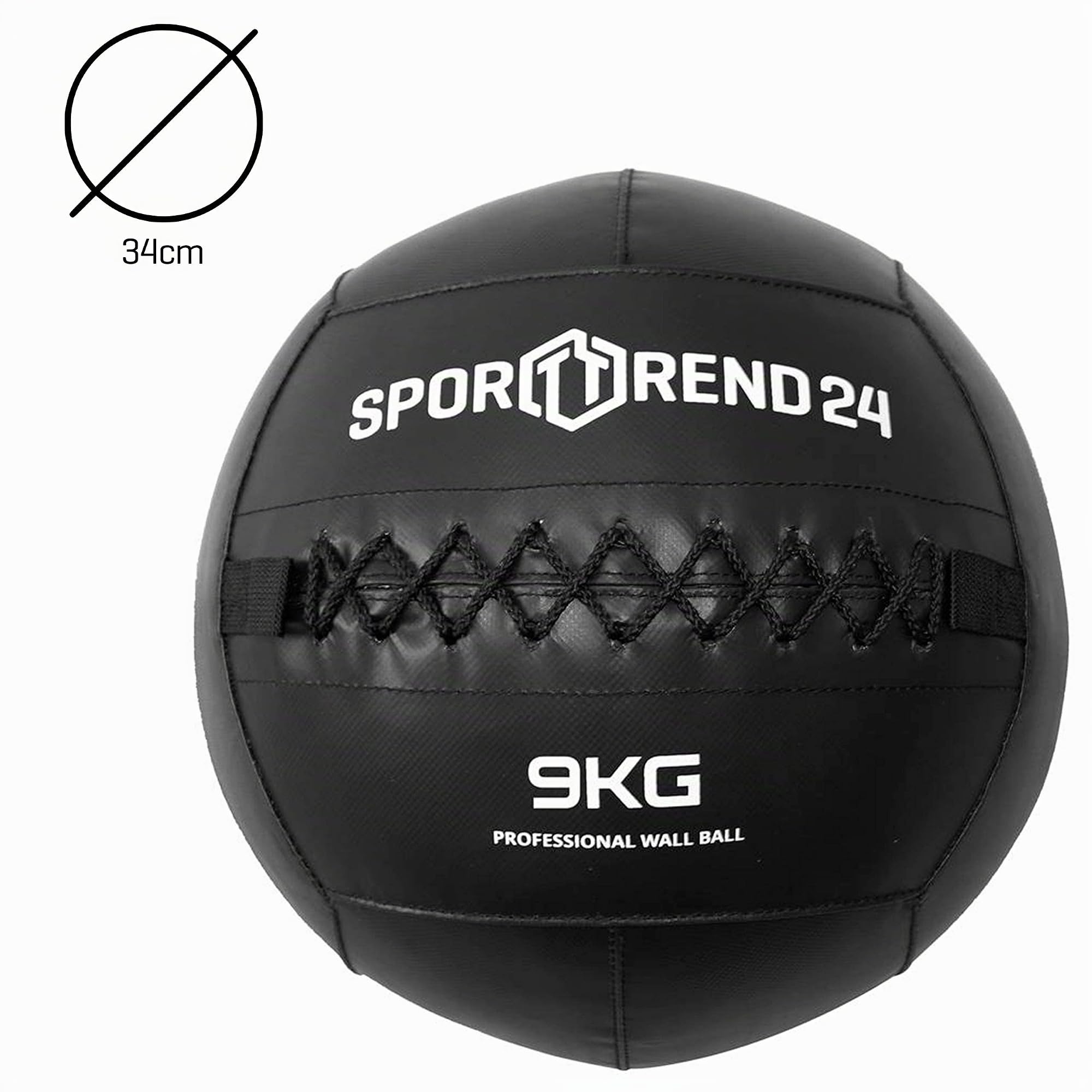 Sporttrend 24® Wall Ball 3kg, 4kg, 5kg, 6kg, 7kg, 8kg, 9kg, 10kg, 12kg in schwarz | Gewichtsball, Trainingsball, Gewicht, Ball, Bälle, Fitness