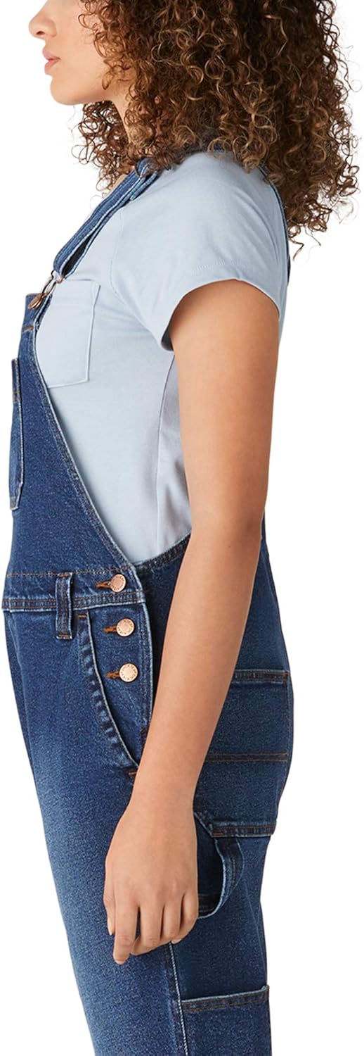Dickies Women's Denim Boyfriend Bib Overall, Retro Stonewashed, 2X - Image 7