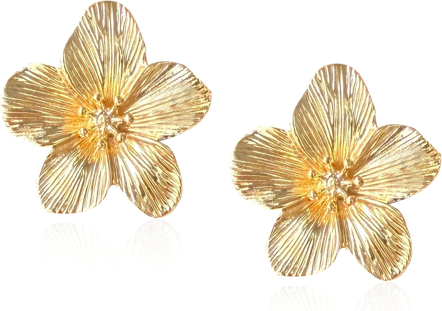 Boho Flower Handmade Chunky Floral Statement Drop Earrings for Women Summer Beach Jewelry