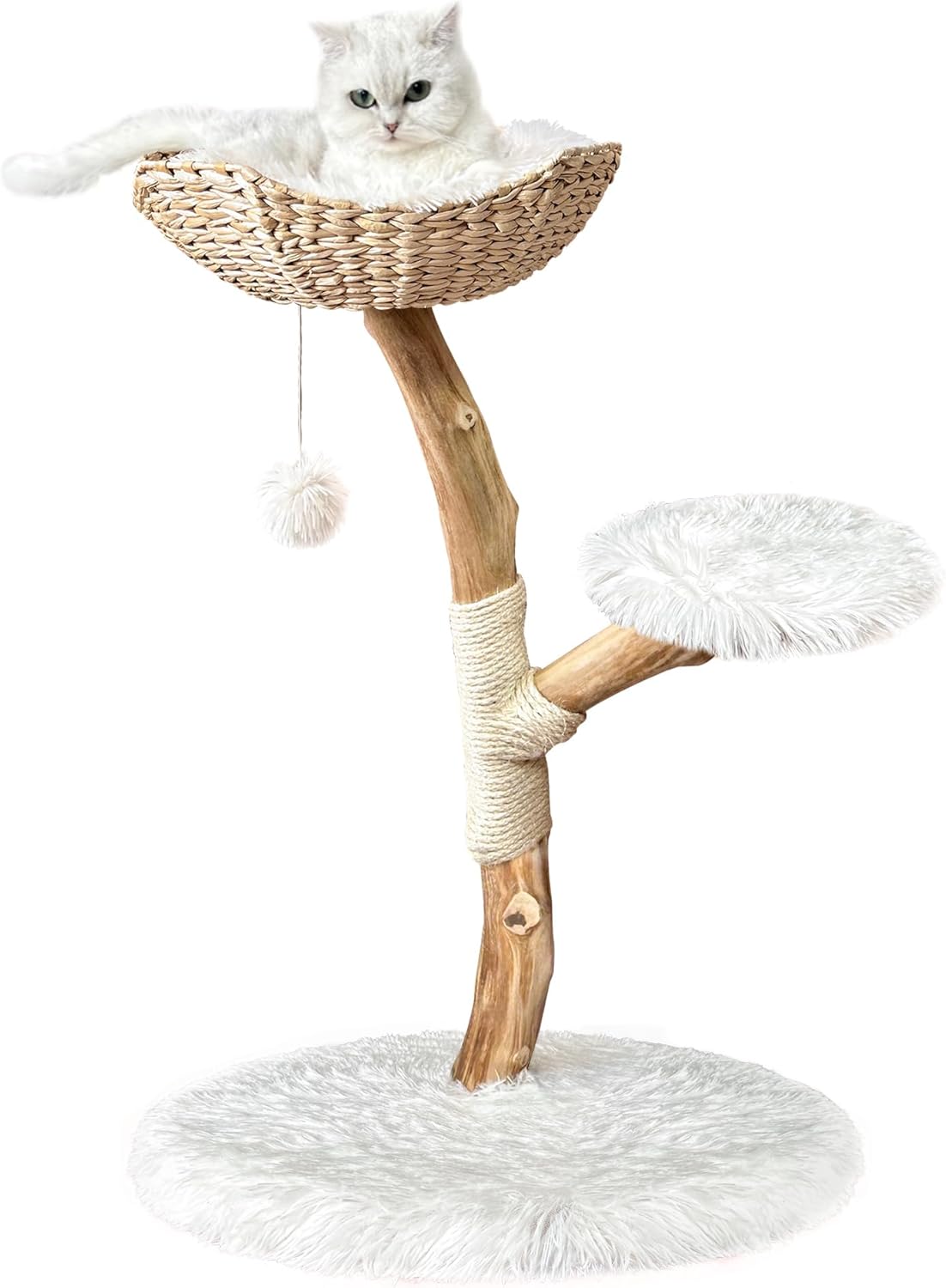 Injollylives Modern Cat Tree Tower, Wooden Cat Tower