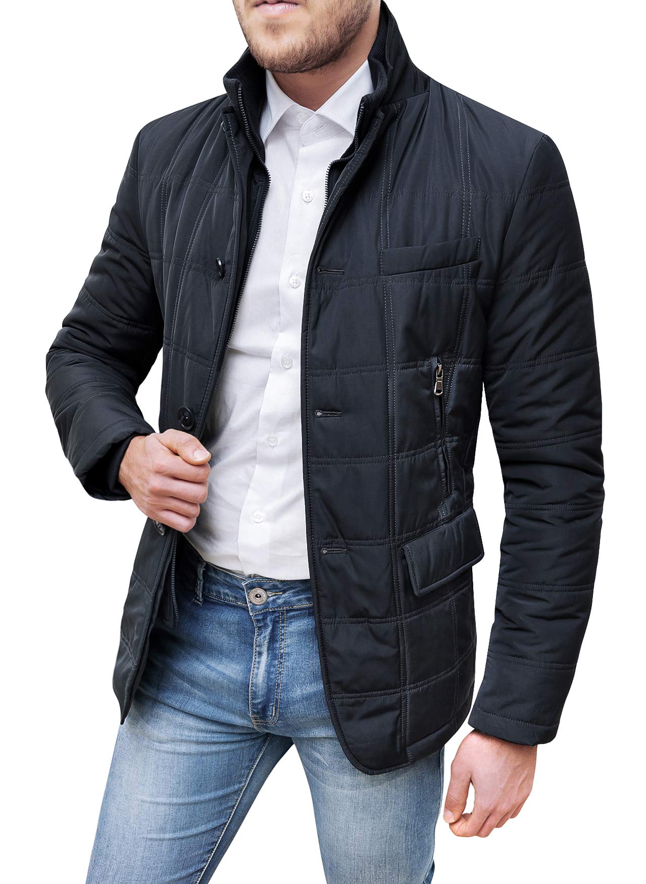 Evoga Giubbotto Piumino Uomo Sartoriale Trench Giacca Soprabito Invernale