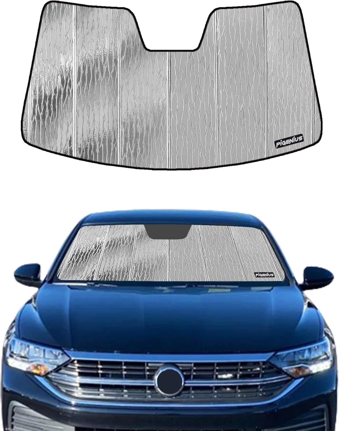 Windshield Sunshade for Volkswagen Jetta 2019-2026 with Rearview Mirror Camera - AstraGuard