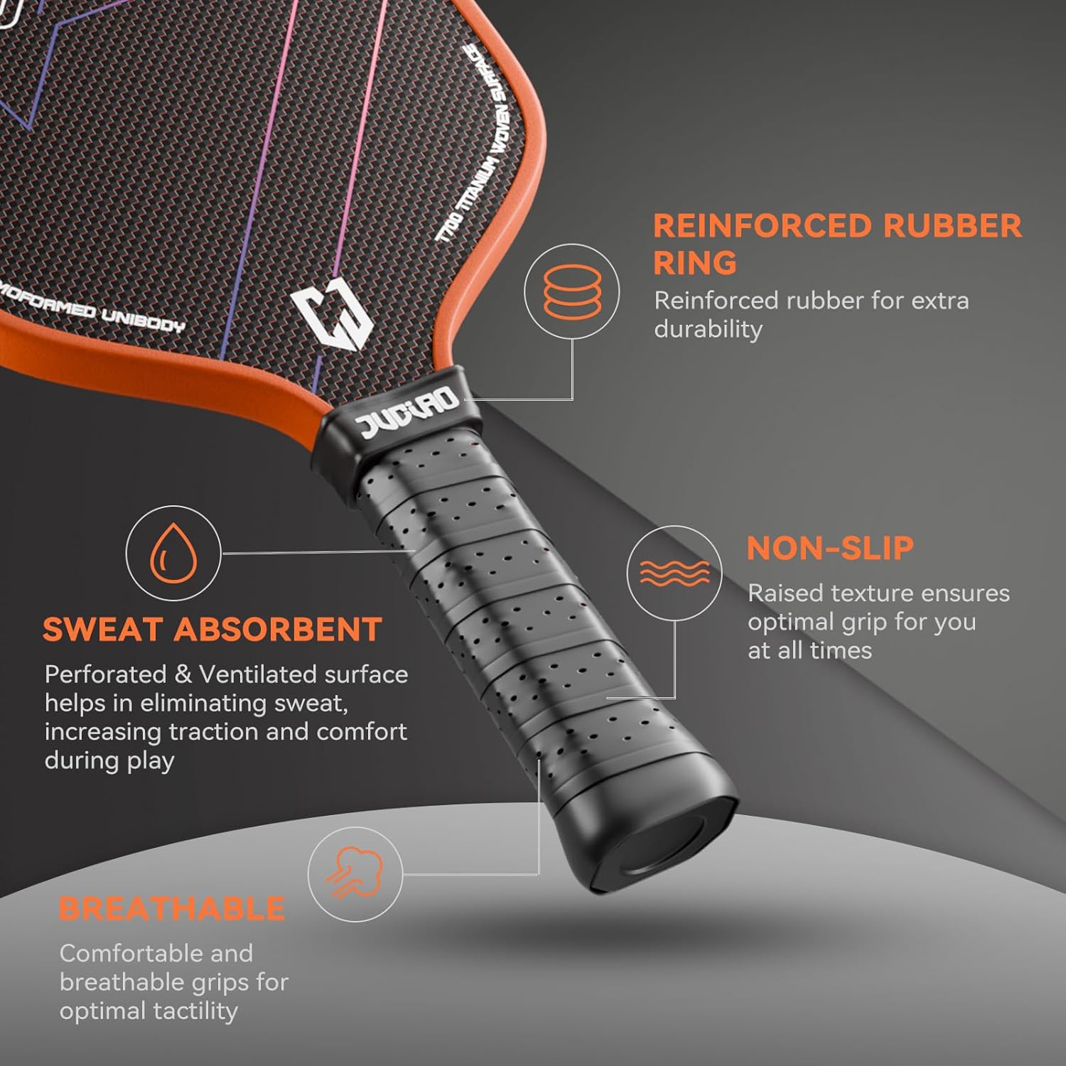 Pickleball Paddles,T700 Carbon Fiber Surface Pickle Ball Racket, Honeycomb Core,USAPA Approved Pickle Ball Paddle for Beginners & Intermediate Players - Image 3