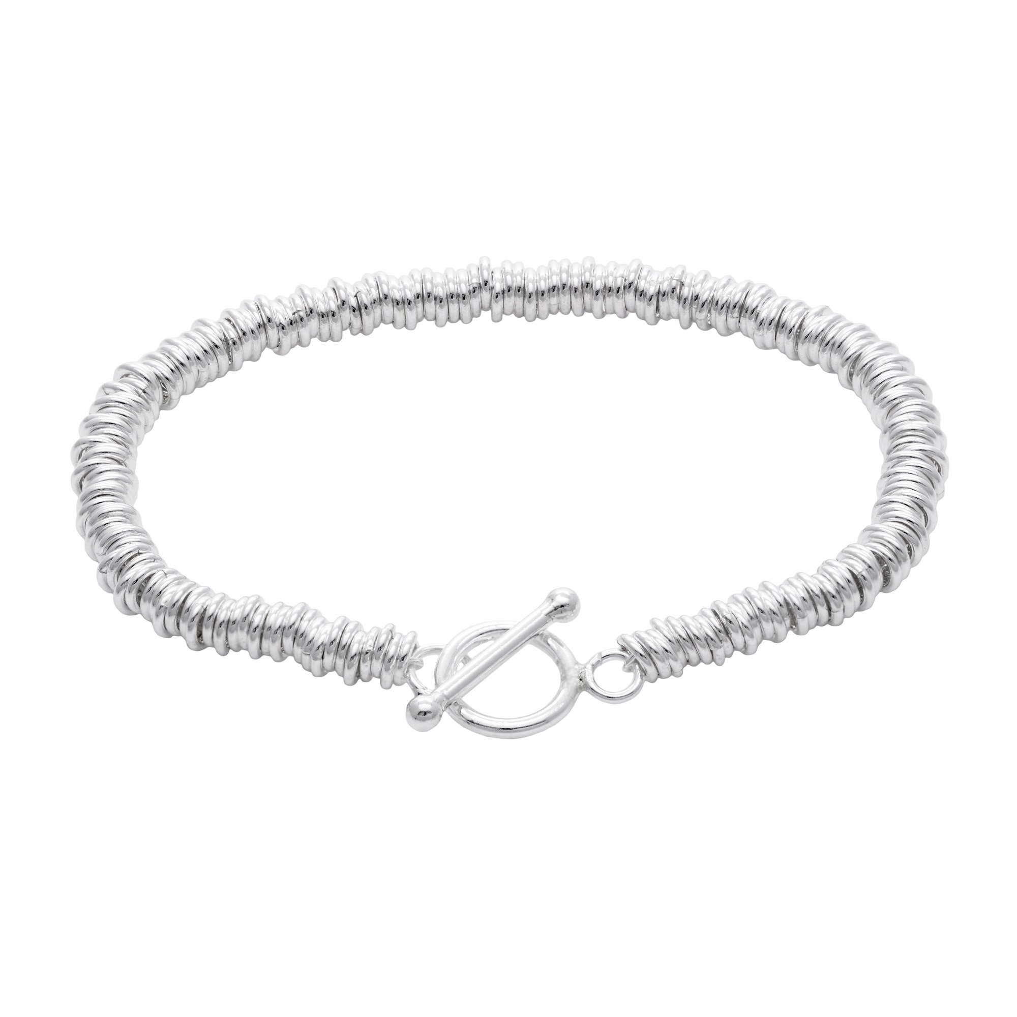 Silverly Pulsera Sweetie Plata de Ley 925 Cierre Palanca | Pulsera Múltiples Anillos Barra T Mujer | Pulseras Cadena Gruesa Apilables, Regalo Joyería Esencial, Moderno Contemporáneo.