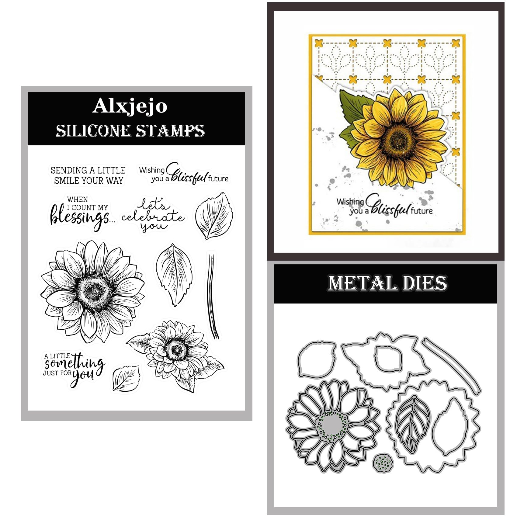 Alxjejo Cutting Dies and Stamps Set 2024-2025-2026,Stamps and die for Card Making for DIY Birthdays, Thanksgiving Day, Valentine's Day, Scrapbooking, Art Craft, Festivals Greeting Card Album