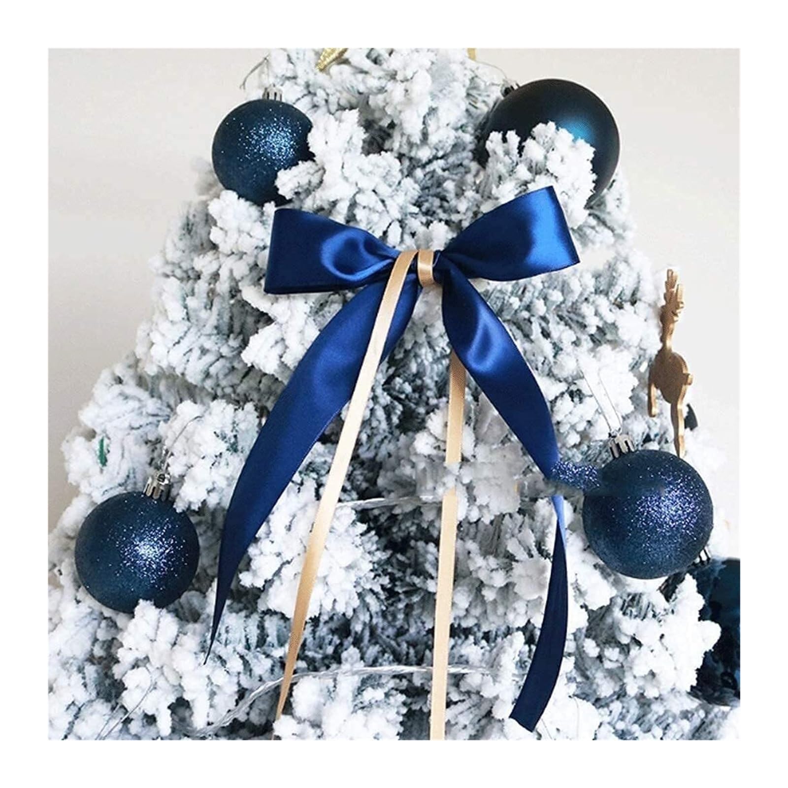 Sapins de Noël artificiels pré-éclairés de 1,5 m, floqués Blancs, for décoration intérieure et extérieure
