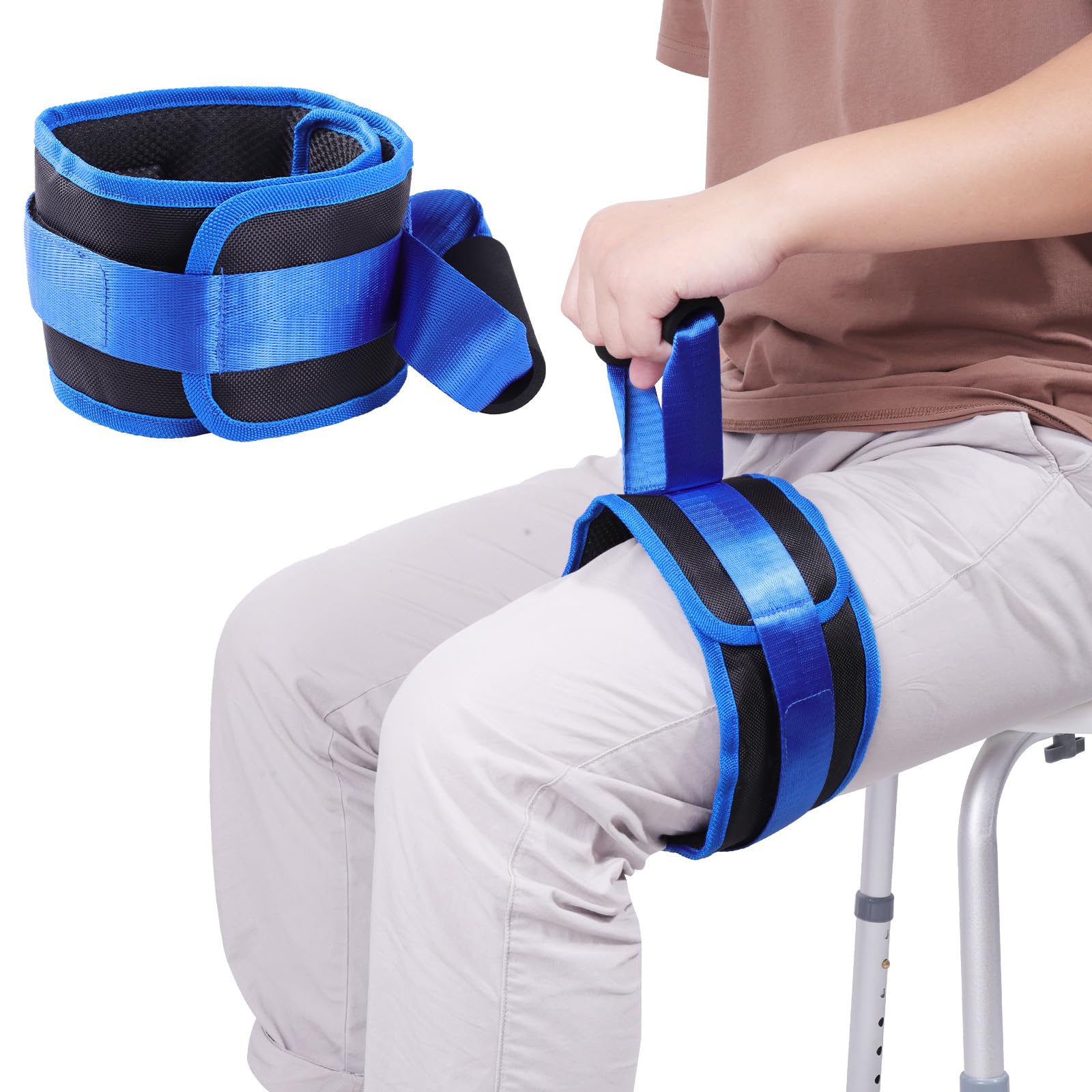 Elevador de piernas, correas para elevar muslos, adecuado para personas mayores, discapacitadas y en rehabilitación. Facilita la entrada y salida de la cama, vehículos y sillas de ruedas. 1 unidad.