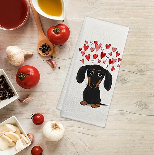 Miniatura 2 de GICHUGI Lindas toallas de cocina de perro salchicha  Regalos de perro salchicha  Toallas de mano para perro Weiner de 16 x 24 pulgadas, paños de té