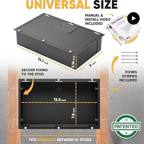 Miniatura 5 de Elder Welder Caja fuerte de pared oculta con cubierta de ventilación de aire, fácil de instalar, bloqueo de combinación, se adapta perfectamente