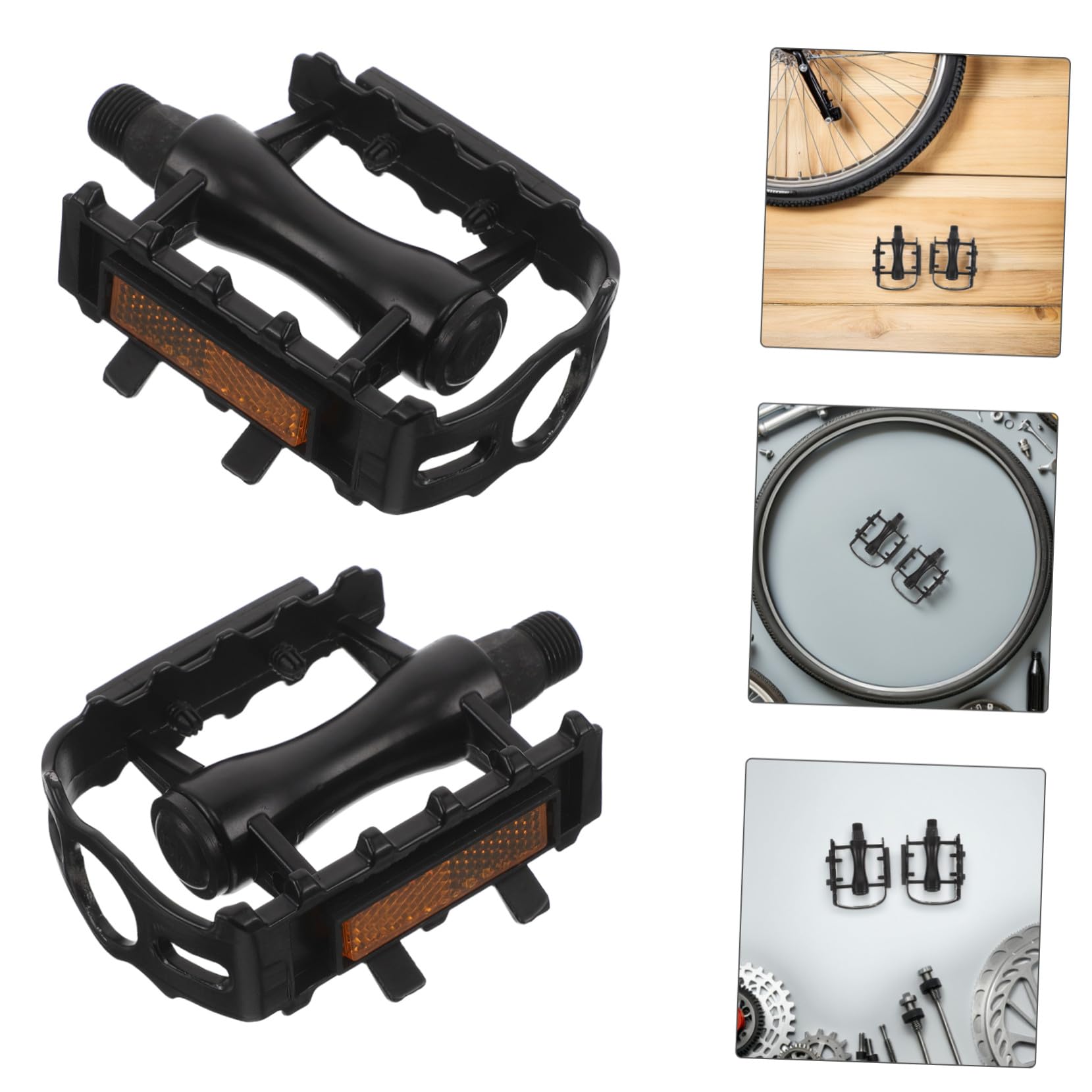 Pedales de Ciclismo de Plataforma 2 Pares de Aleación de Aluminio | Negro, Rotación Suave y Superficie Antideslizante, para Bicicleta de Montaña y Carretera, Uso Exterior