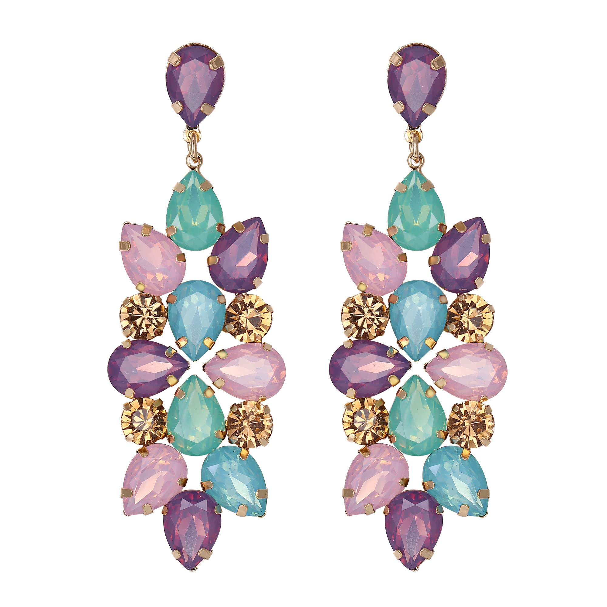 Clearine Pendientes de Mujer- Clearine Pendientes Colgantes Art Deco, Aretes de Lágrima de Cristal Marquesa Brillante