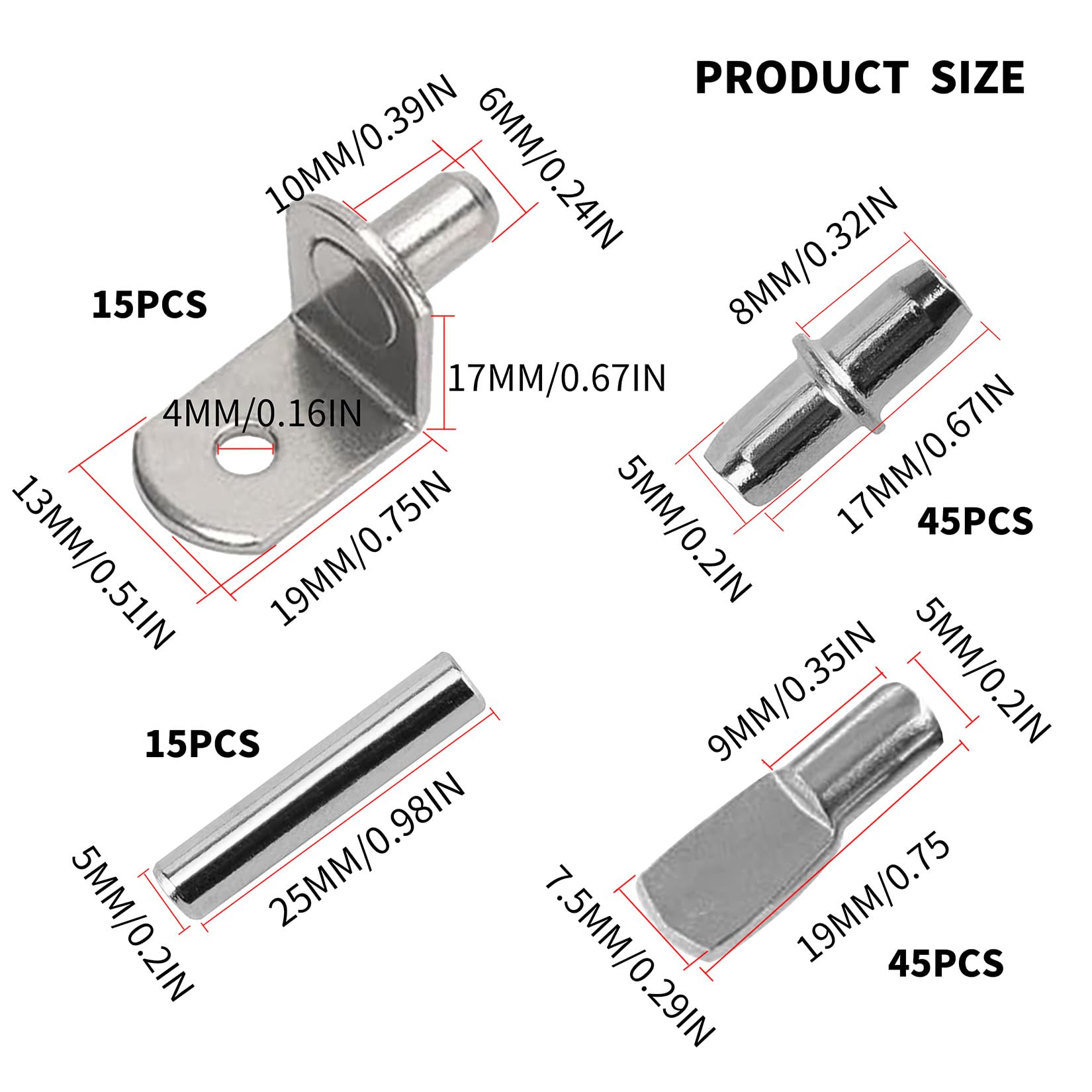 12 Pioli Di Supporto Per Mensole - Con Ventose, Per Armadi E Ripiani In Vetro, Lega Zinco - Foto 6