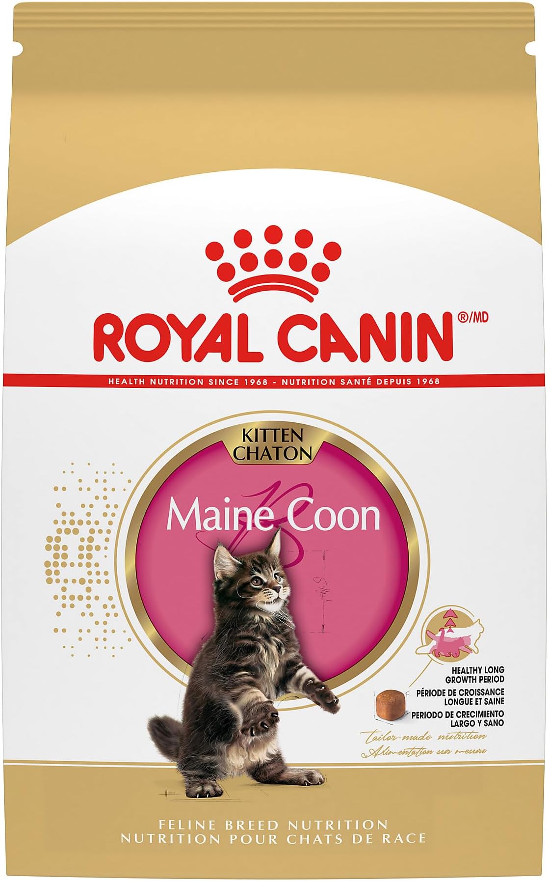 Royal CANIN Feline Breed Nutrition Maine Coon Kitten Alimento seco para Gatos, 3 Libras