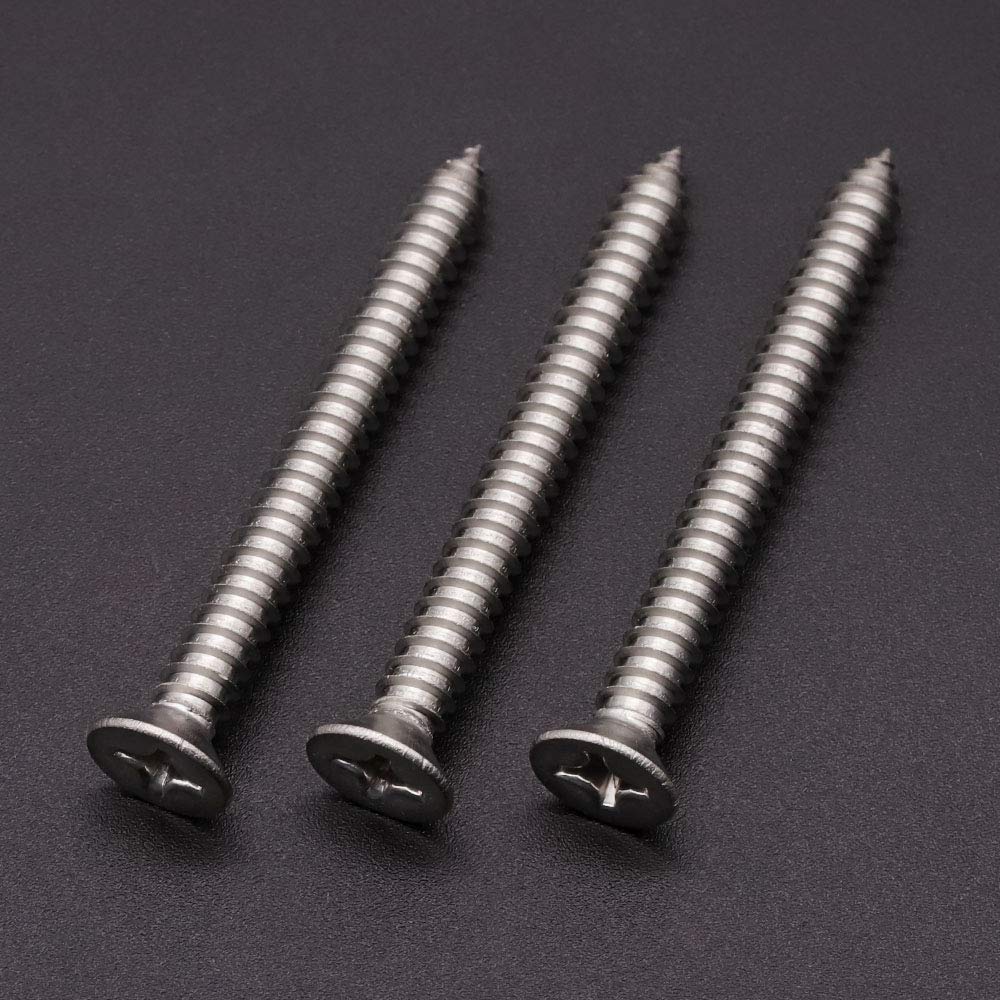 14 x 21/2″ (30 pcs) Stainless Flat Head Phillips Drive Sheet Metal Tek Screws, 304 (188